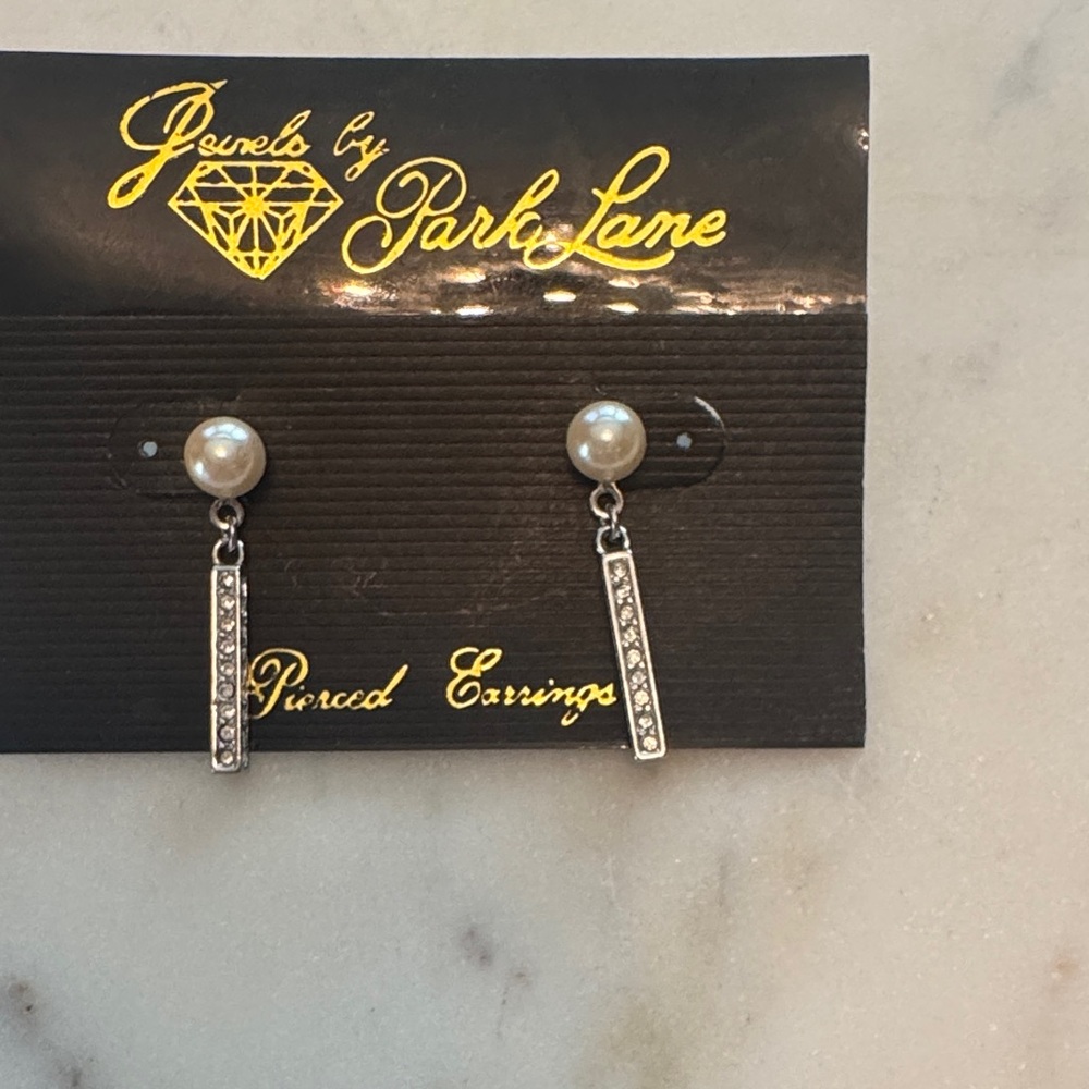 Park Lane Pearl and Crystal Drop Earrings